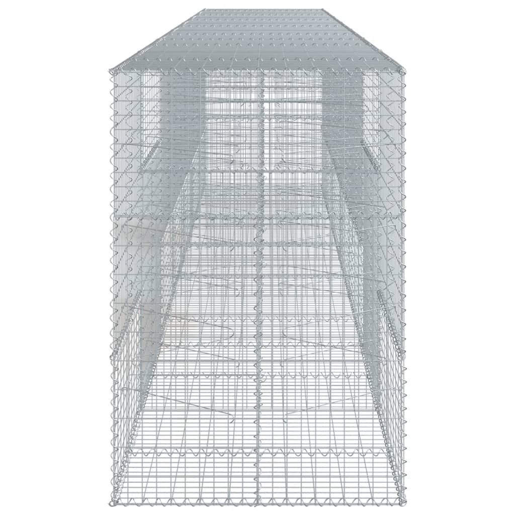 Coș gabion cu capac, 700x100x150 cm, fier galvanizat