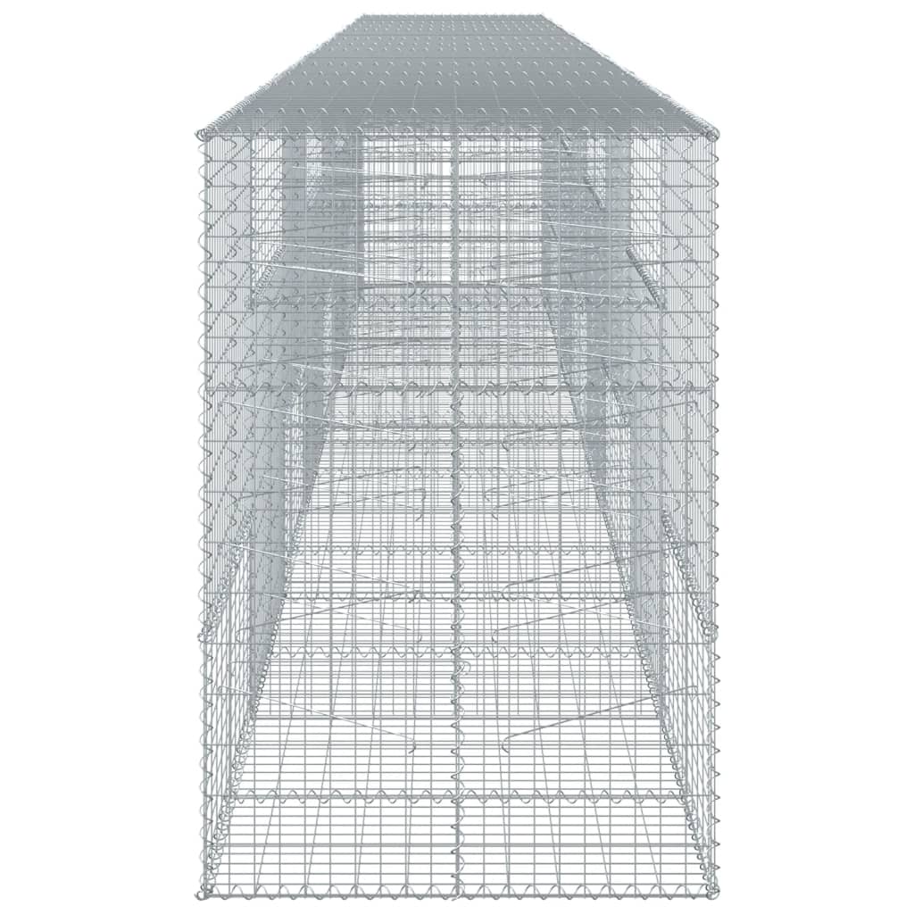 Coș gabion cu capac, 800x100x150 cm, fier galvanizat