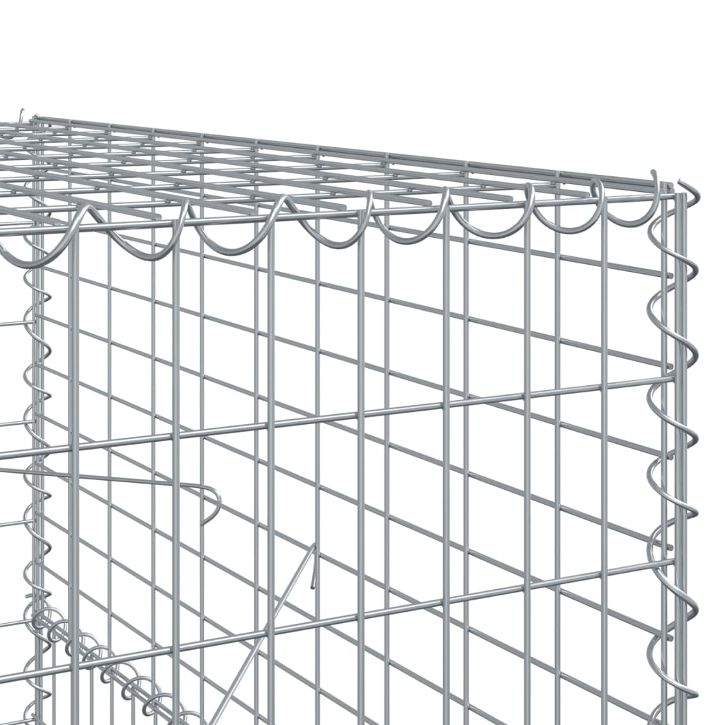 Coș gabion cu capac, 800x100x150 cm, fier galvanizat