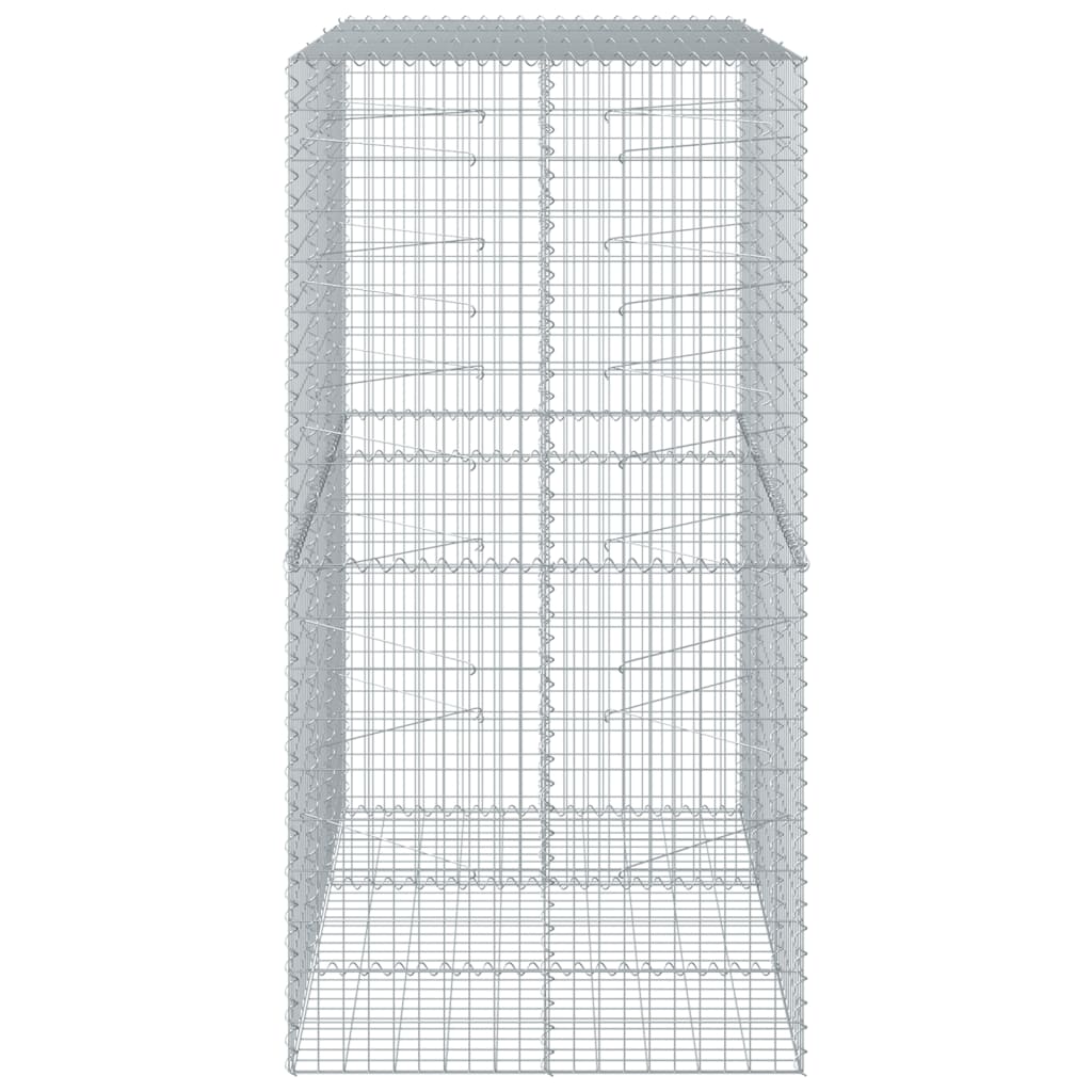 Coș gabion cu capac, 150x100x200 cm, fier galvanizat