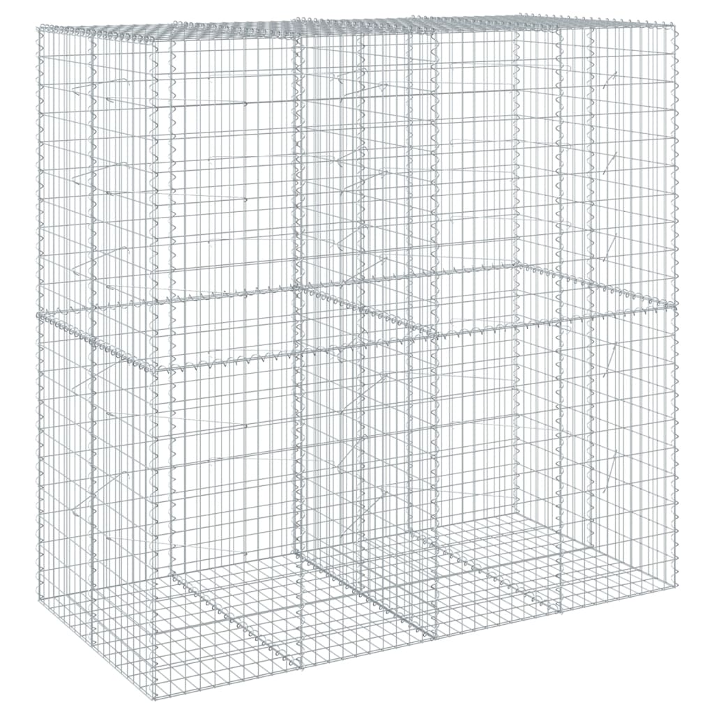 Coș gabion cu capac, 200x100x200 cm, fier galvanizat