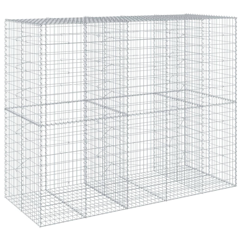 Coș gabion cu capac, 250x100x200 cm, fier galvanizat