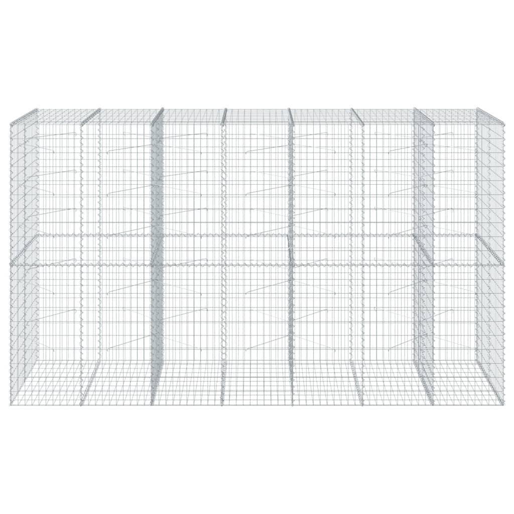 Coș gabion cu capac, 350x100x200 cm, fier galvanizat