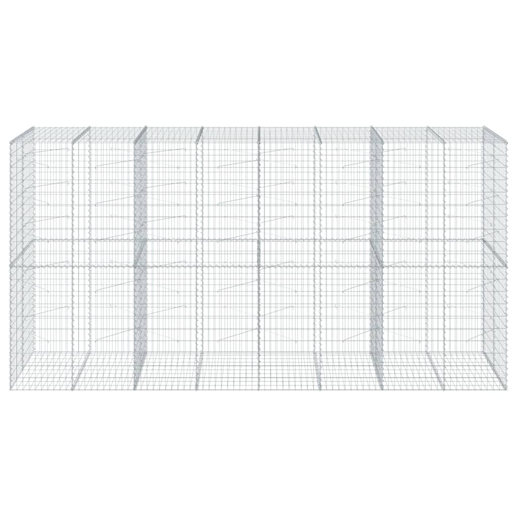 Coș gabion cu capac, 400x100x200 cm, fier galvanizat