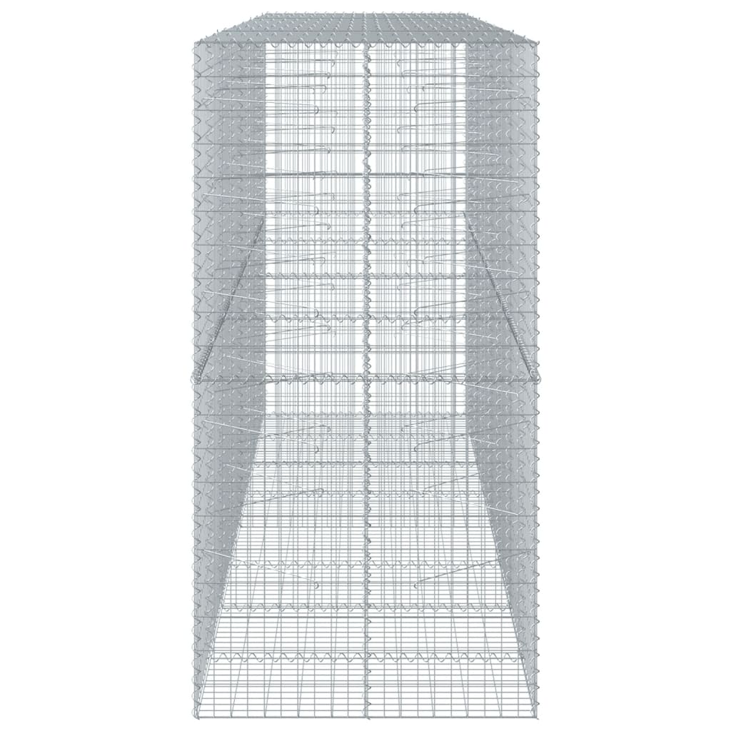 Coș gabion cu capac, 400x100x200 cm, fier galvanizat