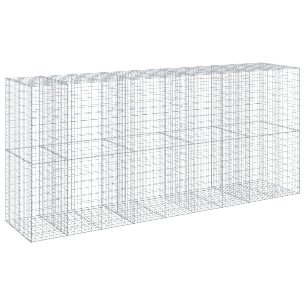 Coș gabion cu capac, 450x100x200 cm, fier galvanizat