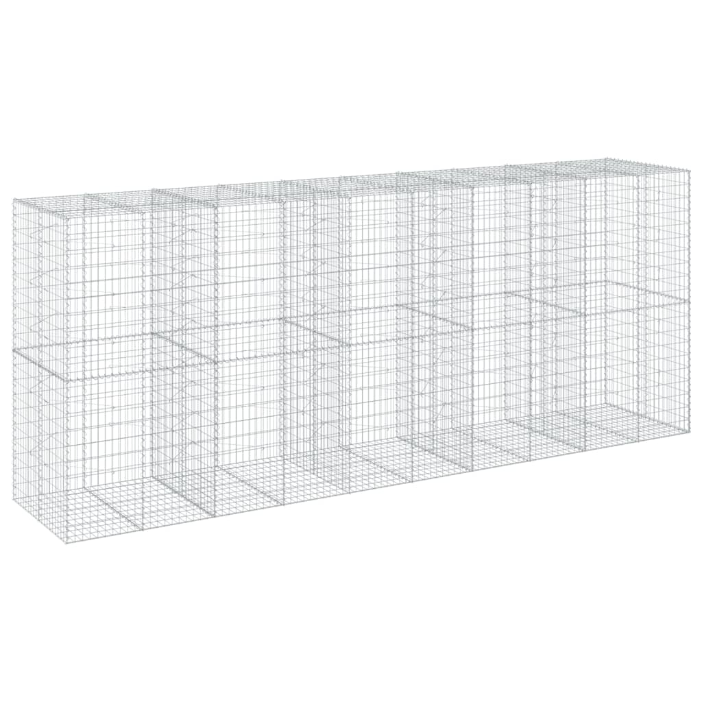 Coș gabion cu capac, 500x100x200 cm, fier galvanizat