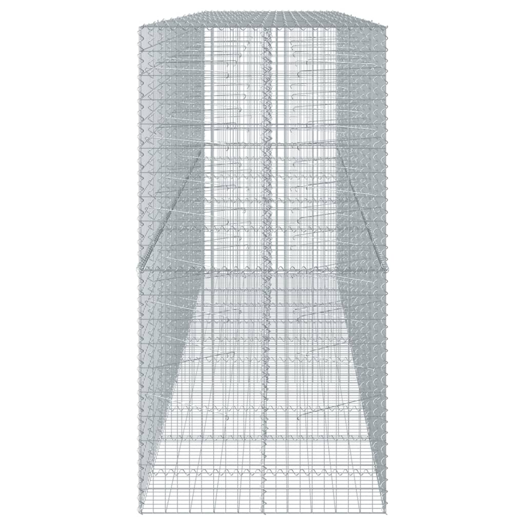 Coș gabion cu capac, 500x100x200 cm, fier galvanizat