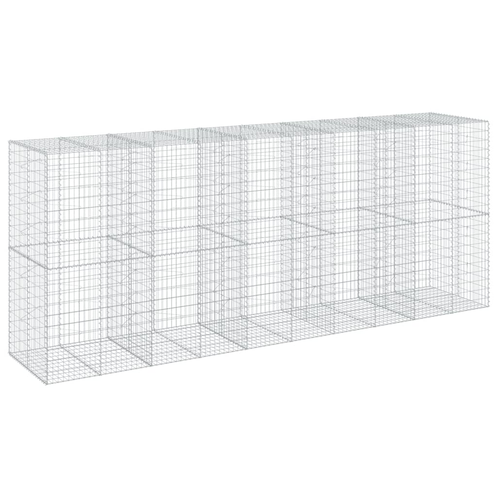 Coș gabion cu capac, 500x100x200 cm, fier galvanizat