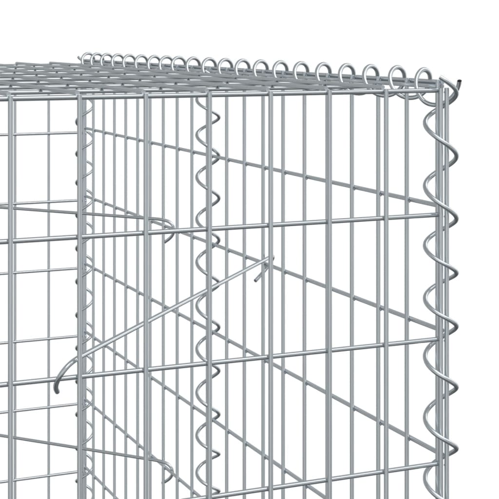 Coș gabion cu capac, 500x100x200 cm, fier galvanizat