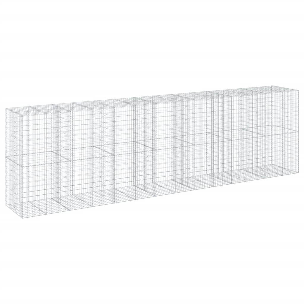 Coș gabion cu capac, 700x100x200 cm, fier galvanizat