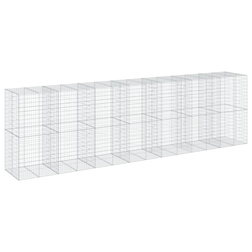 Coș gabion cu capac, 700x100x200 cm, fier galvanizat