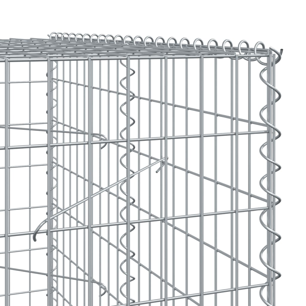 Coș gabion cu capac, 700x100x200 cm, fier galvanizat