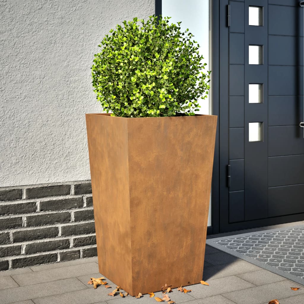 Jardinier de grădină 45x45x75 cm Oțel pentru intemperii
