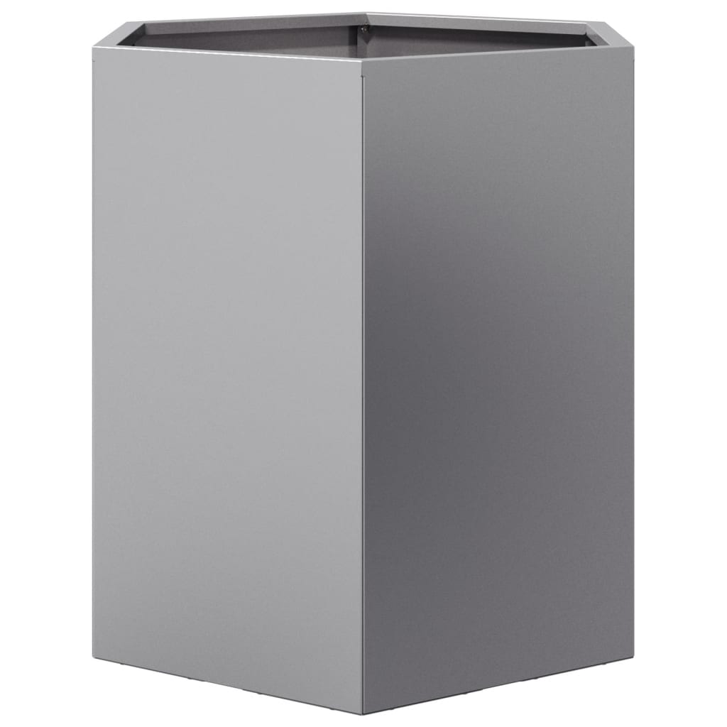 Jardiniere grădină 2 buc. 46x40x45cm oțel galvanizat hexagonală