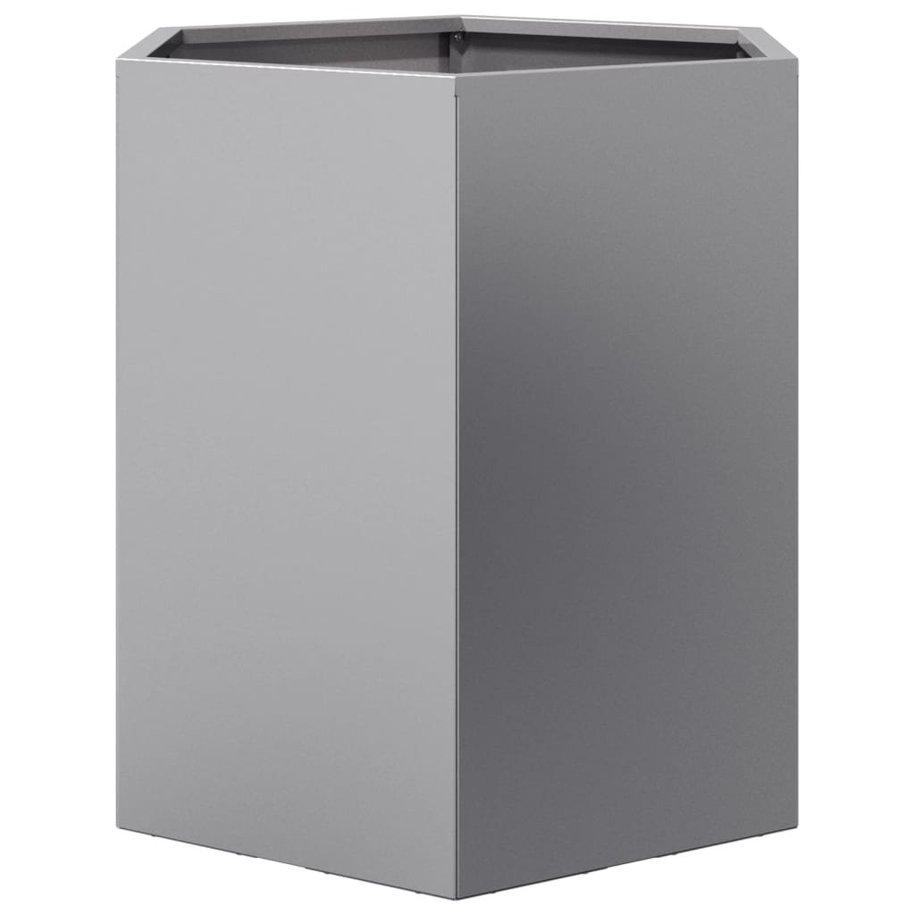 Jardiniere grădină 2 buc. 46x40x45cm oțel galvanizat hexagonală