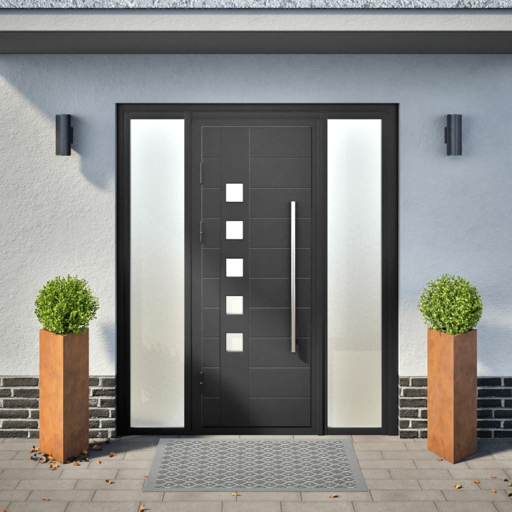 Jardiniere de grădină 2 buc Triunghiular Oțel pentru intemperii