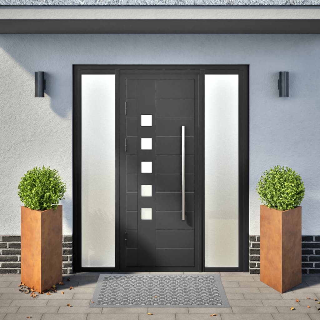 Jardiniere grădină, 2 buc. 40x40x75 cm oțel intemperii triunghi