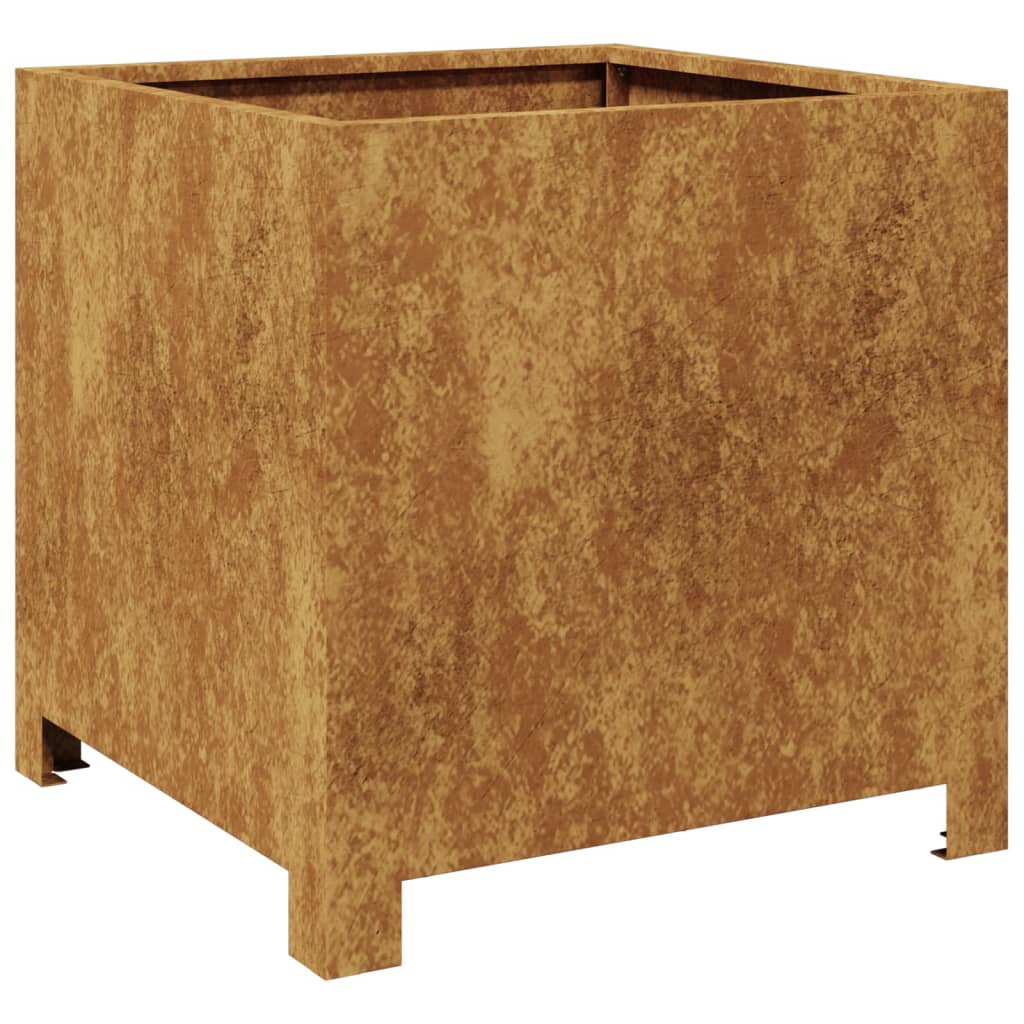 Jardiniere de grădină 2 buc 40x40x40 cm Oțel pentru intemperii