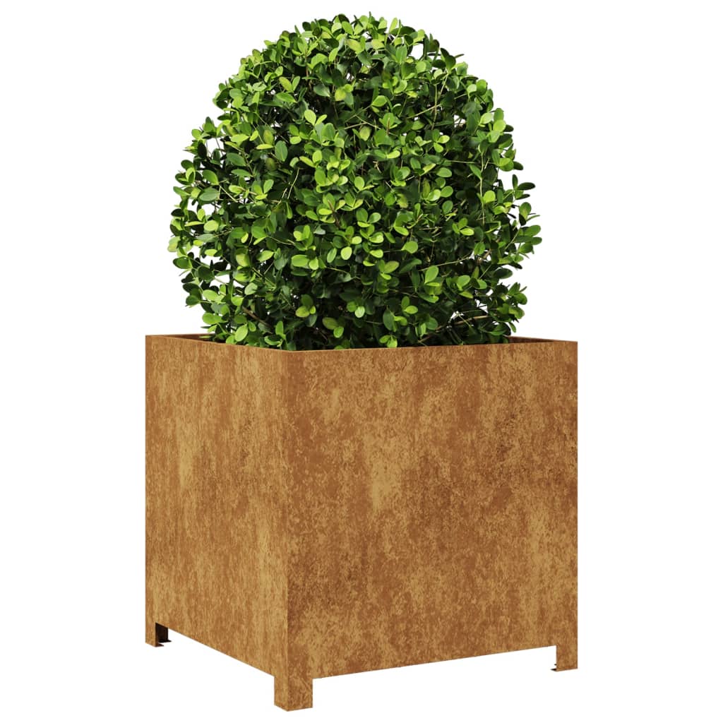 Jardinier de grădină 50x50x50 cm Oțel pentru intemperii