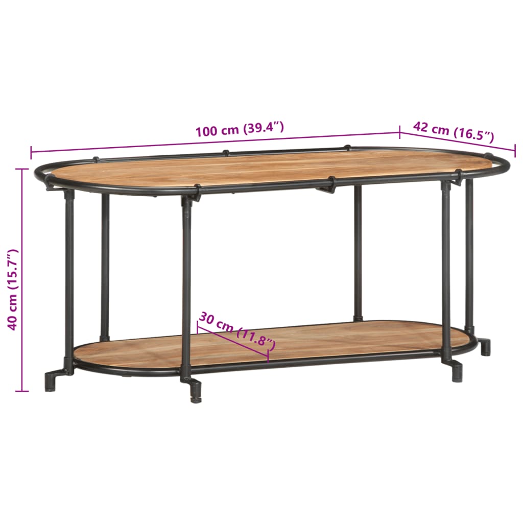 Dulap TV, 100x42x40 cm, lemn masiv de acacia