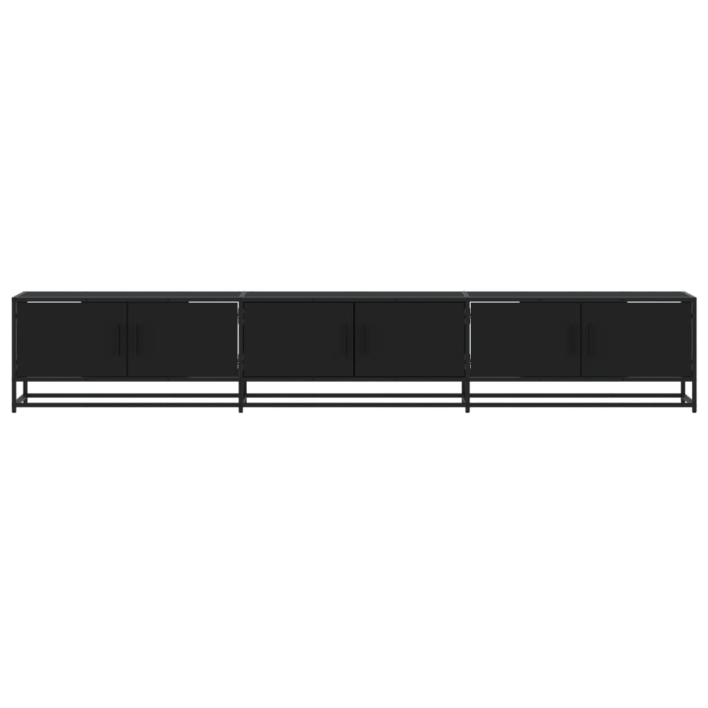 Dulap TV, negru, 240x35x41 cm, lemn prelucrat