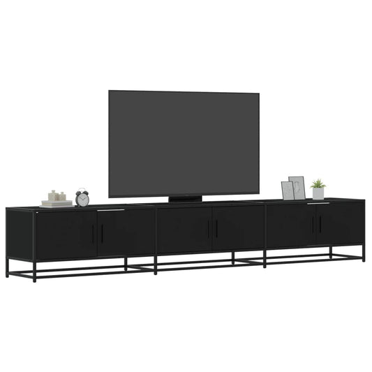 Dulap TV, negru, 240x35x41 cm, lemn prelucrat