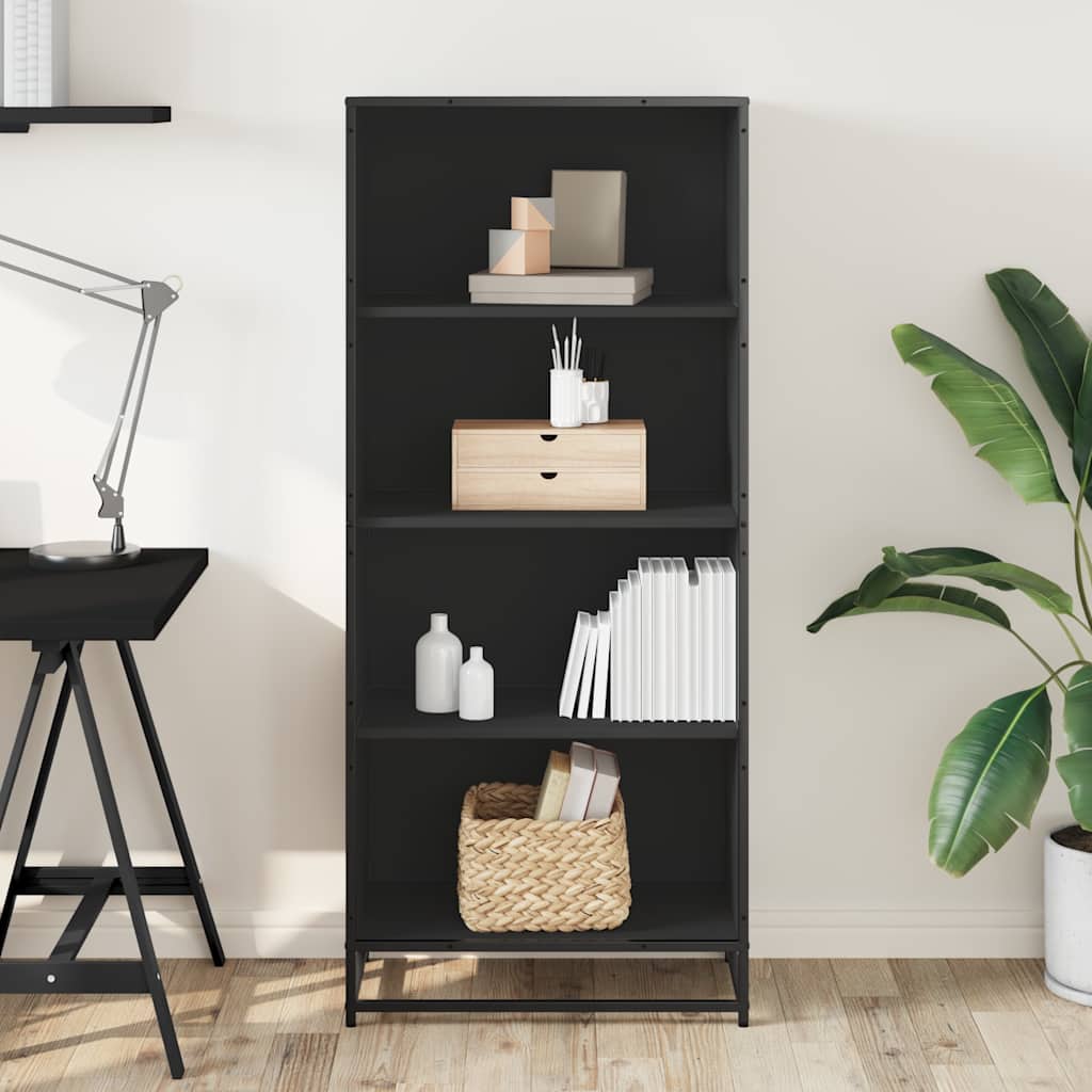 Bibliotecă, negru, 60x35x139 cm, lemn prelucrat