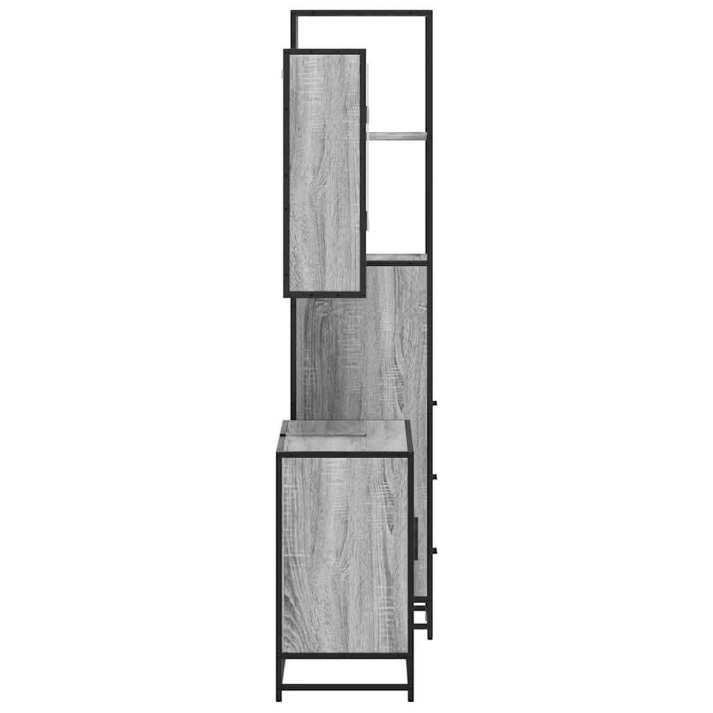Set de mobilier de baie 3 piese Lemn greșit Sonoma