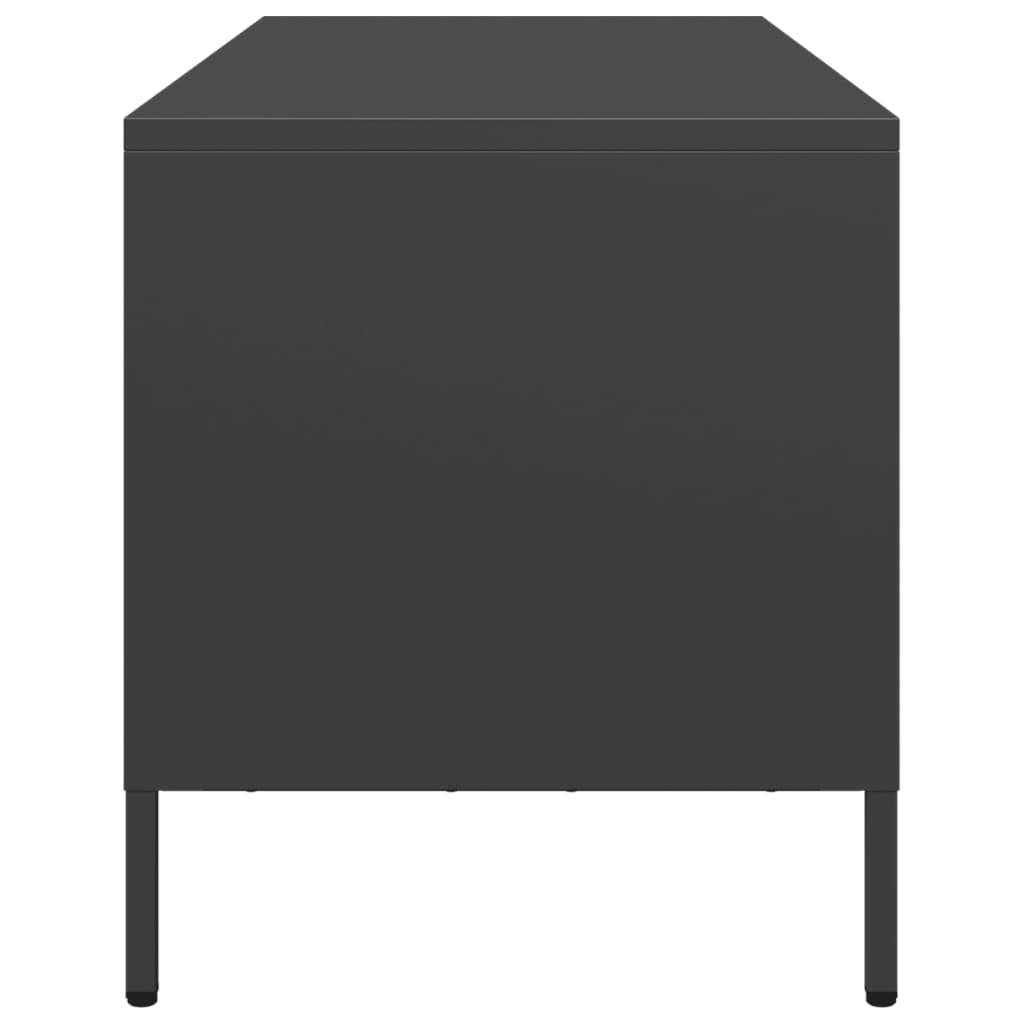 Dulap TV, negru, 101,5x39x43,5 cm, oțel laminat la rece