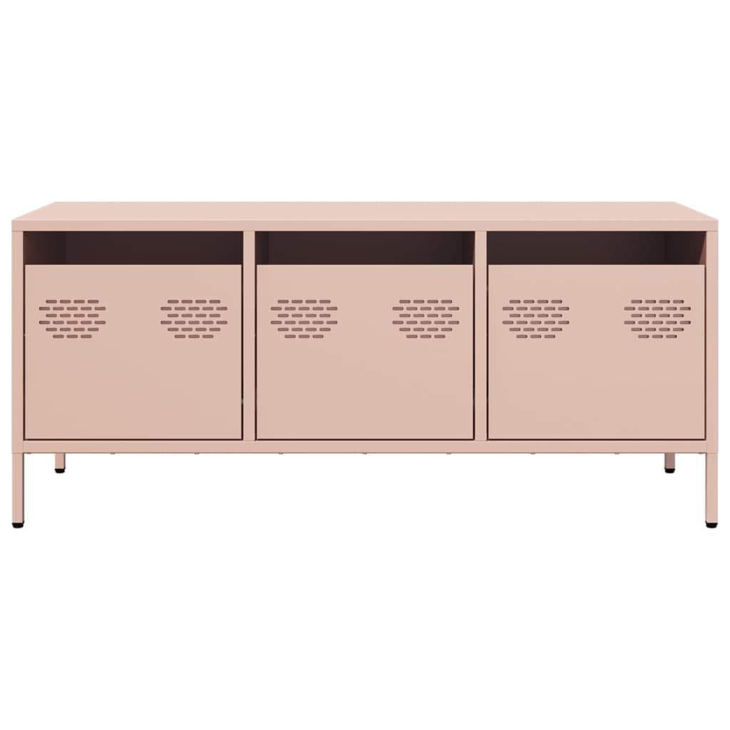 Dulap TV, roz, 101,5x39x43,5 cm, oțel laminat la rece