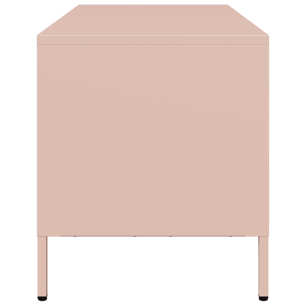 Dulap TV, roz, 101,5x39x43,5 cm, oțel laminat la rece
