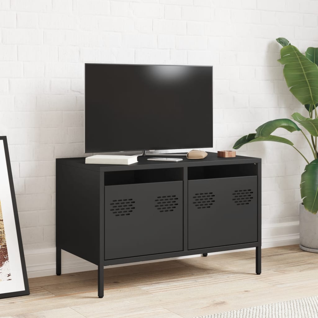 Dulap TV, negru, 68x39x43,5 cm, oțel laminat la rece