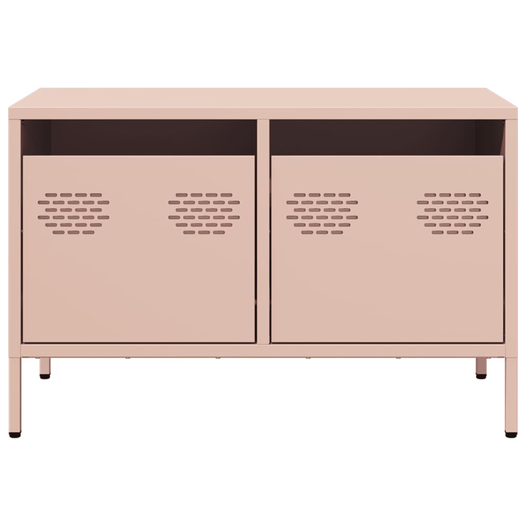Dulap TV, roz, 68x39x43,5 cm, oțel laminat la rece
