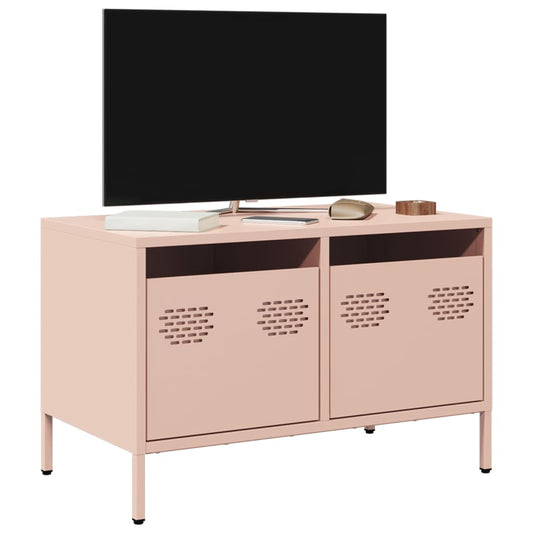 Dulap TV, roz, 68x39x43,5 cm, oțel laminat la rece