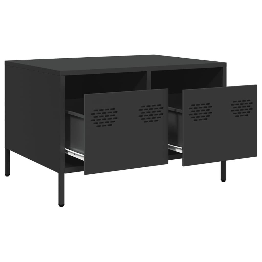Dulap TV, negru, 68x50x43,5 cm, oțel laminat la rece