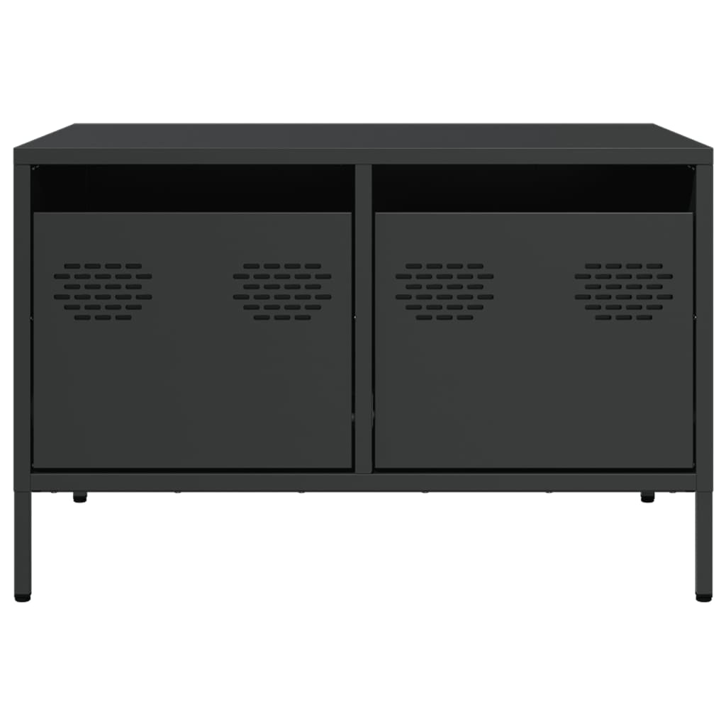 Dulap TV, negru, 68x50x43,5 cm, oțel laminat la rece