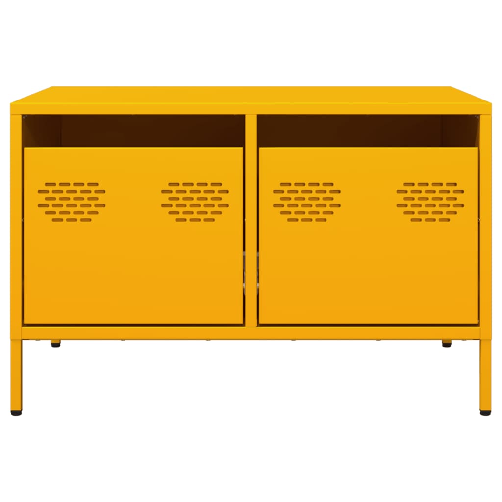 Dulap TV, galben muștar, 68x50x43,5 cm, oțel laminat la rece