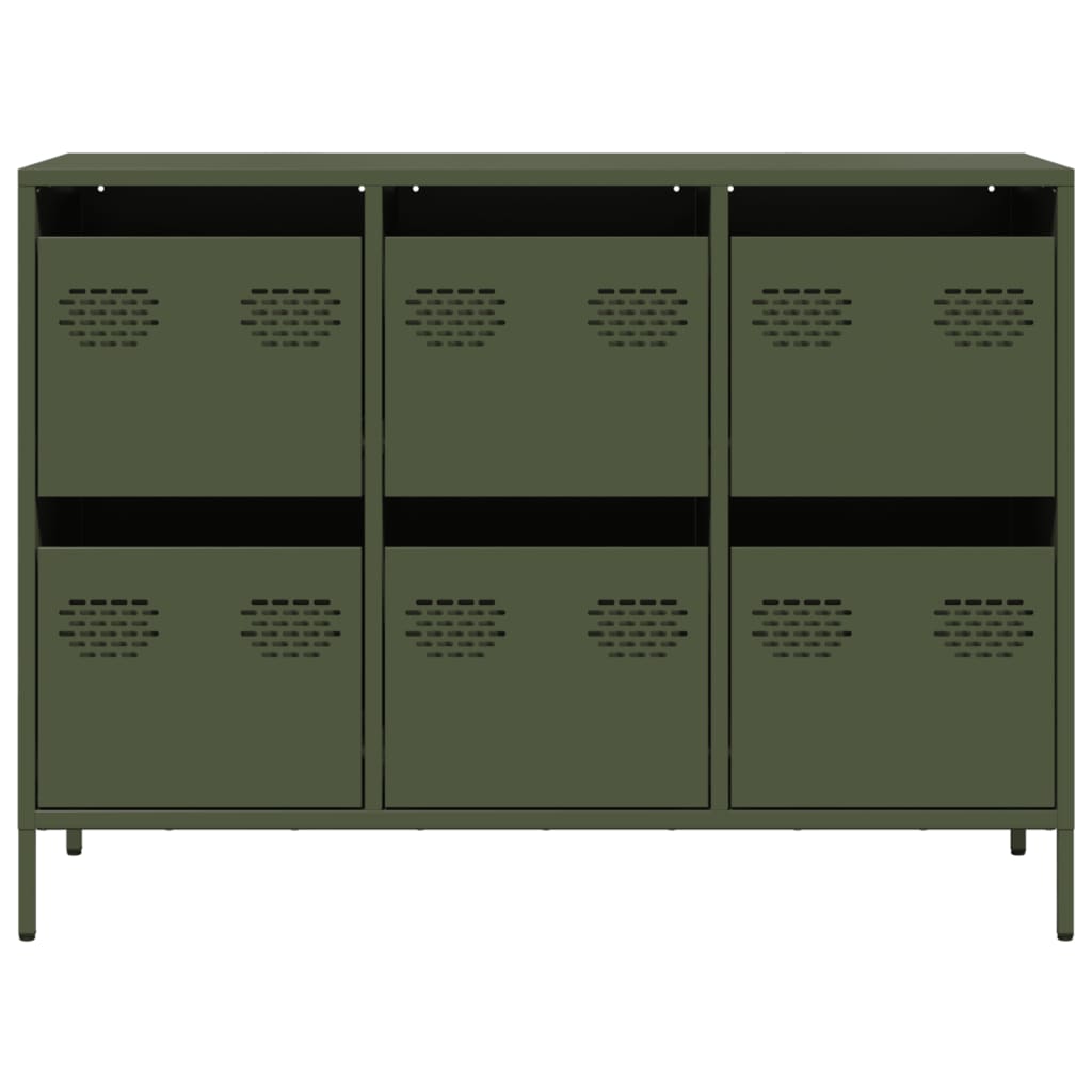 Dulap, verde măsliniu, 101,5x39x73,5 cm, oțel laminat la rece