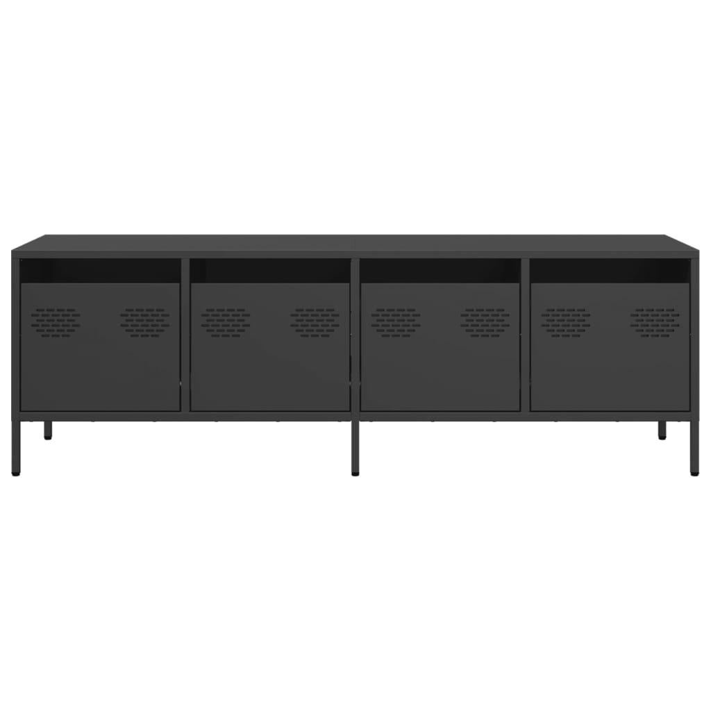 Dulap TV, negru, 135x39x43,5 cm, oțel laminat la rece
