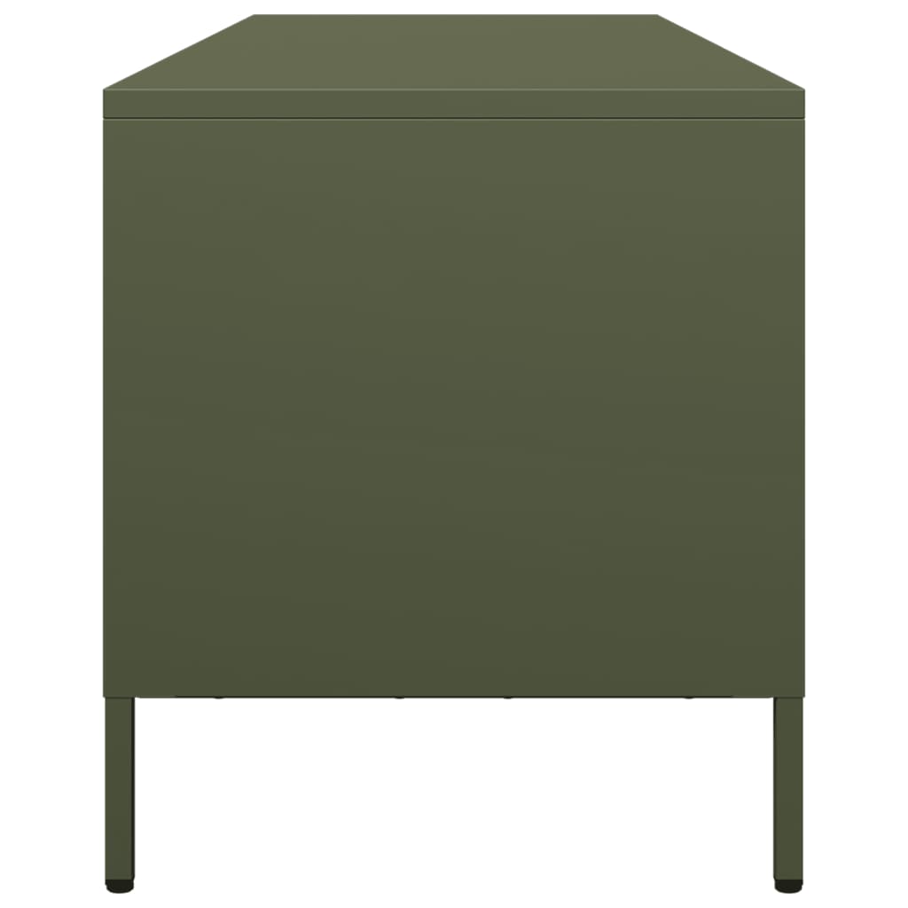Dulap TV, verde măsliniu, 135x39x43,5 cm, oțel laminat la rece
