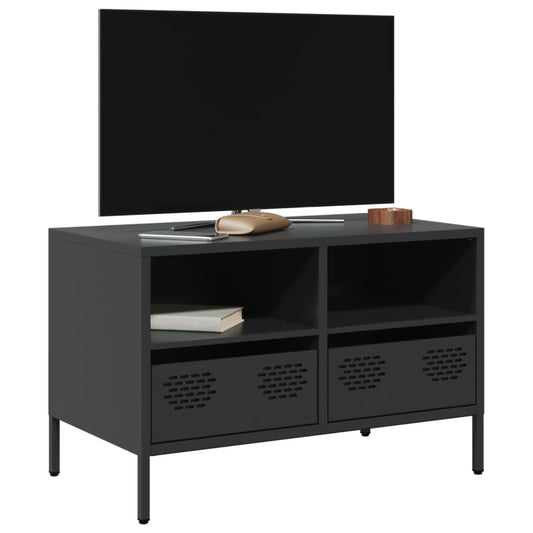 Dulap TV, negru, 68x39x43,5 cm, oțel laminat la rece