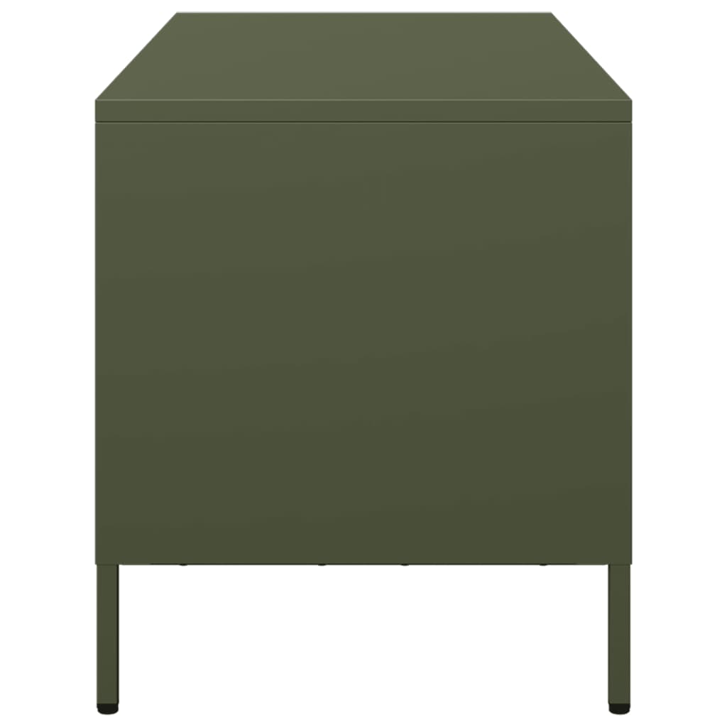Dulap TV, verde măsliniu, 68x39x43,5 cm, oțel laminat la rece