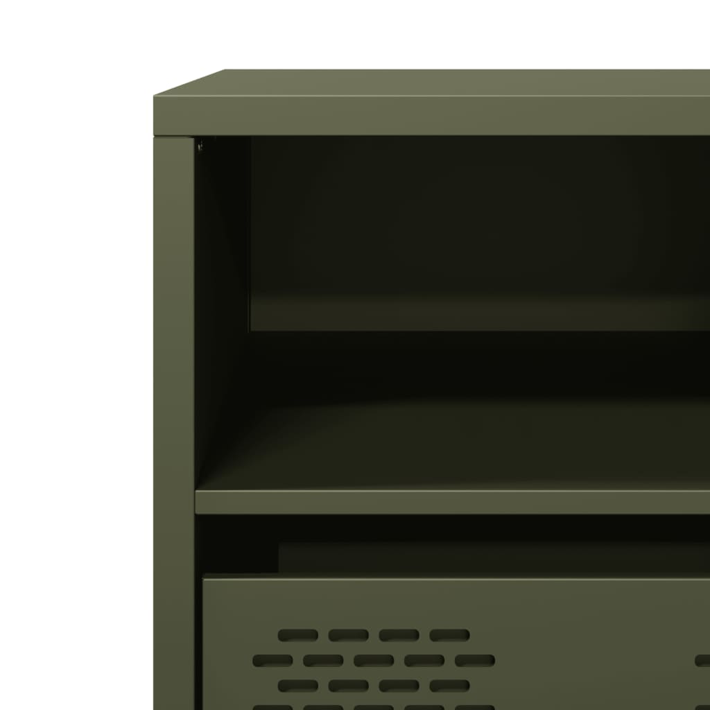 Dulap TV, verde măsliniu, 68x39x43,5 cm, oțel laminat la rece