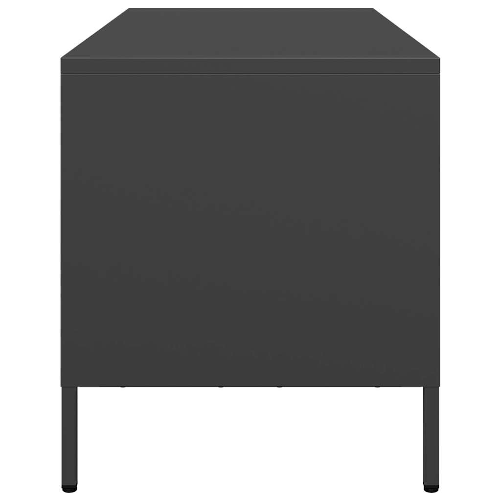 Dulap TV, negru, 101,5x39x43,5 cm, oțel laminat la rece