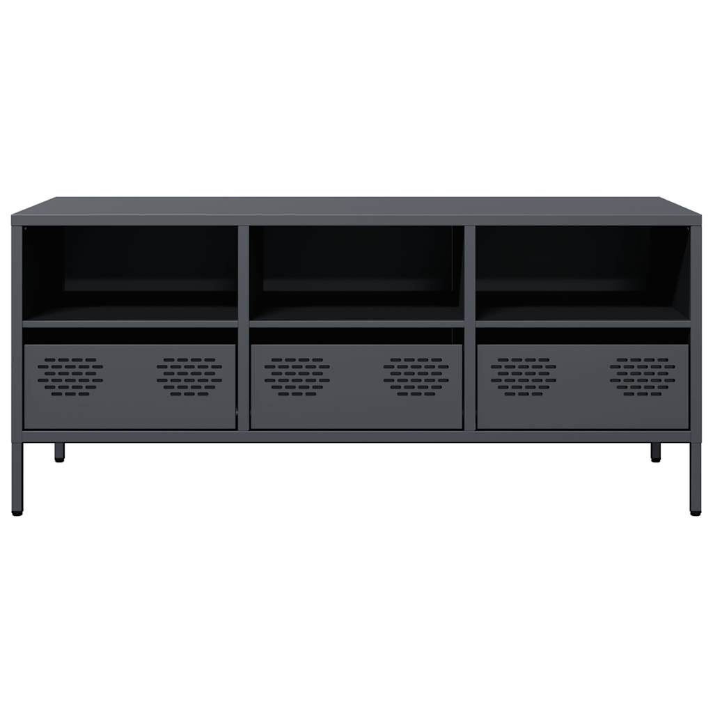 Dulap TV, antracit, 101,5x39x43,5 cm, oțel laminat la rece