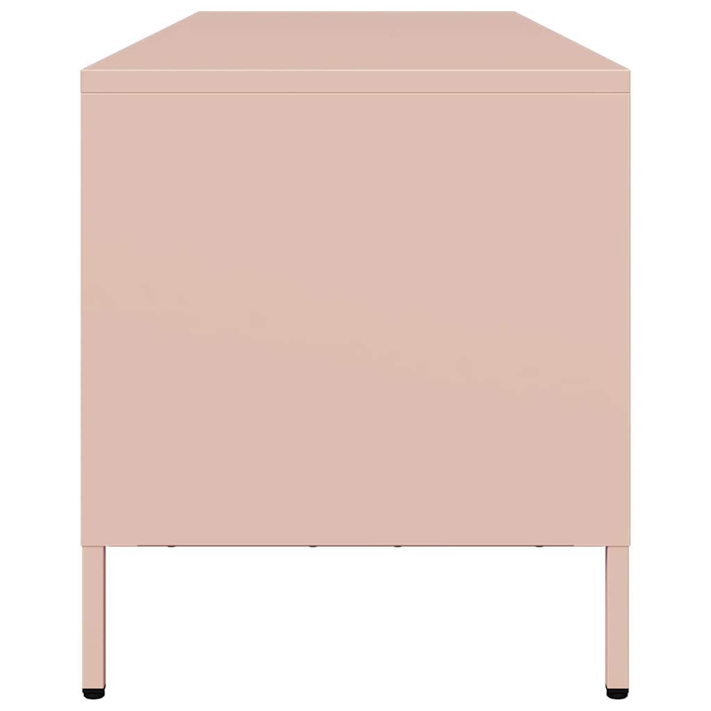 Dulap TV, roz, 135x39x43,5 cm, oțel laminat la rece