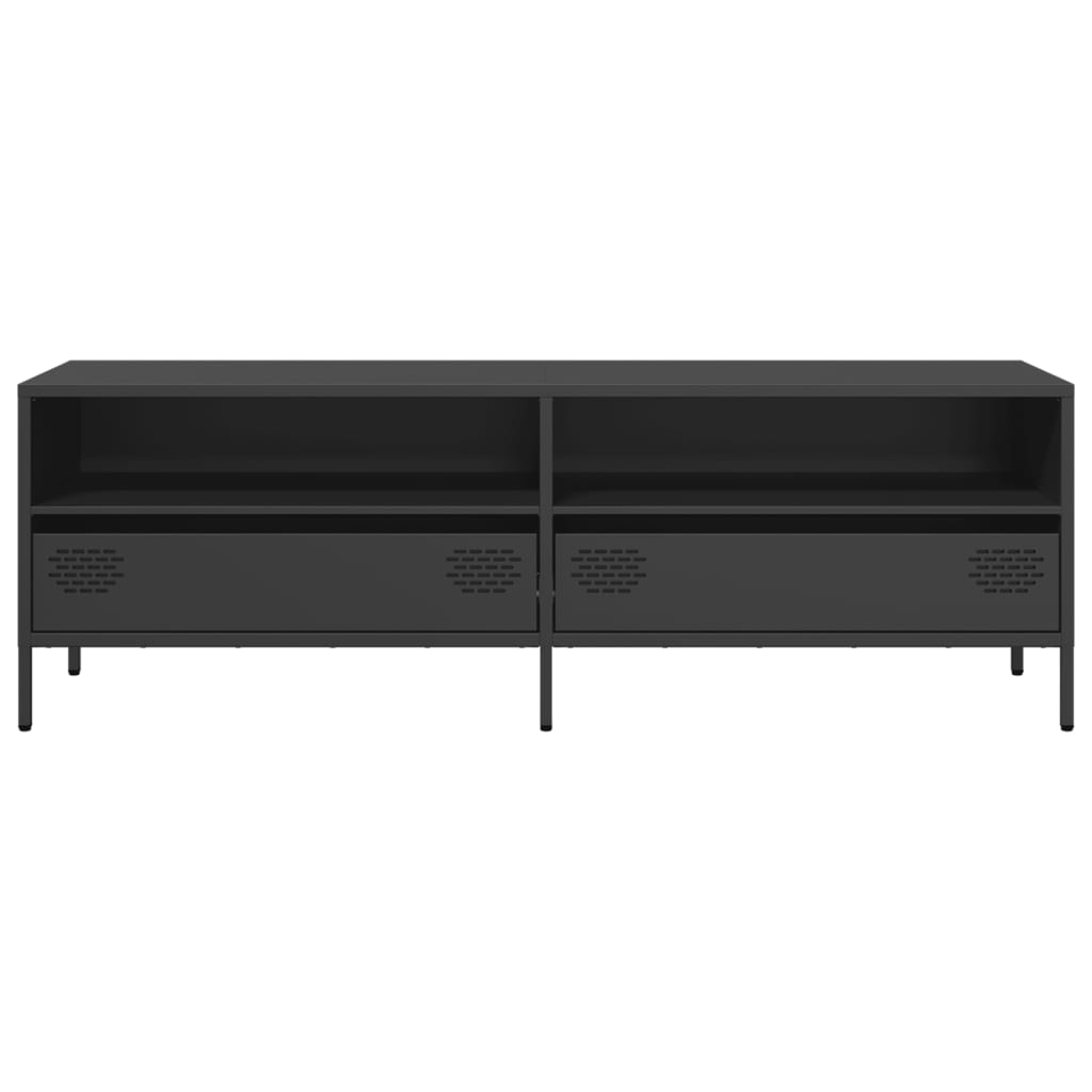 Dulap TV, negru, 135x39x43,5 cm, oțel laminat la rece