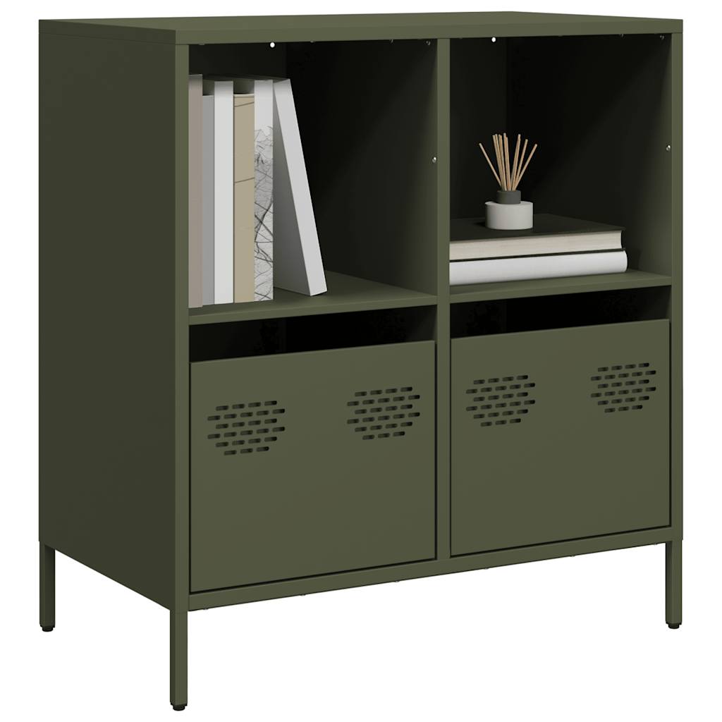 Dulap, verde măsliniu, 68x39x73,5 cm, oțel laminat la rece