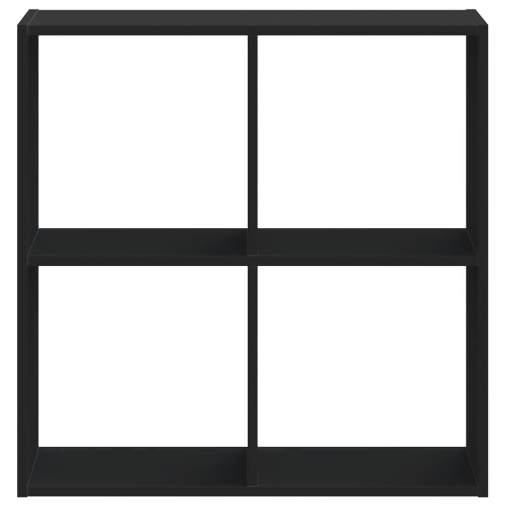 Bibliotecă, negru, 68,5x32x68,5 cm, lemn prelucrat